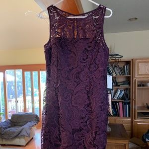 Adrianna Papell Illusion Lace Sheath Dress Size 10